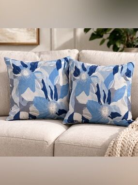 Trina Turk (2) Pillow Shams With A Large Abstract Floral Pattern